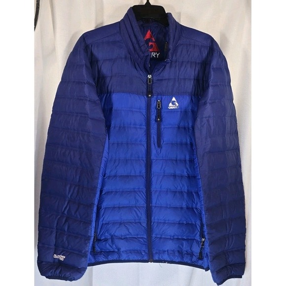 Gerry Lightweight Puffer Jacket Two Tone Blue Mens Size XL Down & Feather Fill - Picture 1 of 12